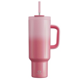 50 oz Tumbler with Handle and Straw, 100% Leakproof Insulated Tumbler with Lid and Straw, Stainless Steel Travel Mug, Keeps Cold for 34 Hours, Car Cup Holder Friendly (Flamingo)