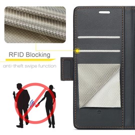 Rerzoiro for Pixel 9A Case, Premium PU Leather Wallet Case Flip Cover with [RFID Blocking][Card Holder][Stand Function] Shockproof Protective for Pixel 9A, Black