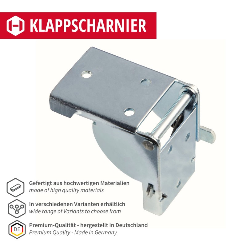 GedoTec® Hinge Fitting - 1 Pair, Folding Bracket, Table Hinge