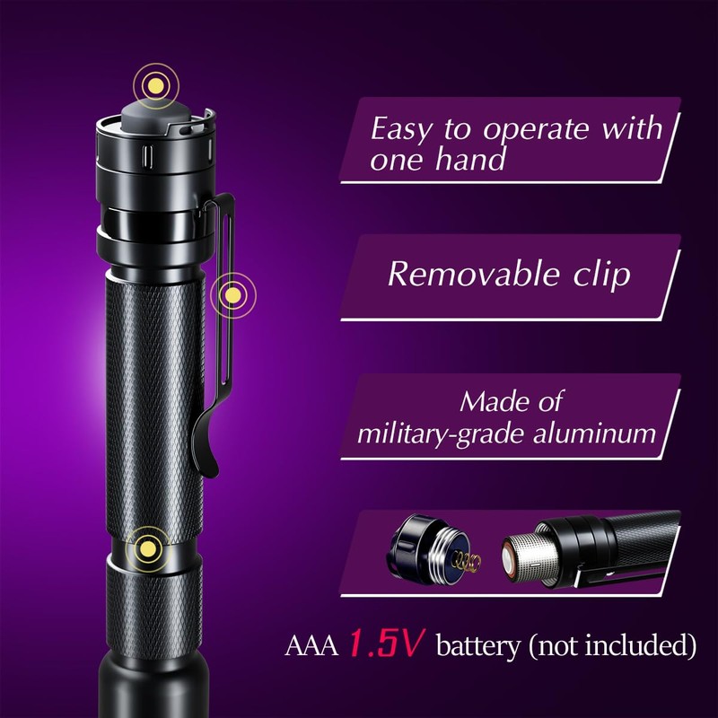 Ansyper CC UV Flashlight 2 Pack 395nm Ultraviolet, Black Light