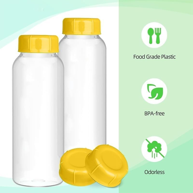 Narrow Milk Bottle Caps, 10Pcs Orange Travel Bottle Lids, Leak