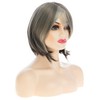 Qnbiar Short Gray Bob Wig with Bangs for White Women