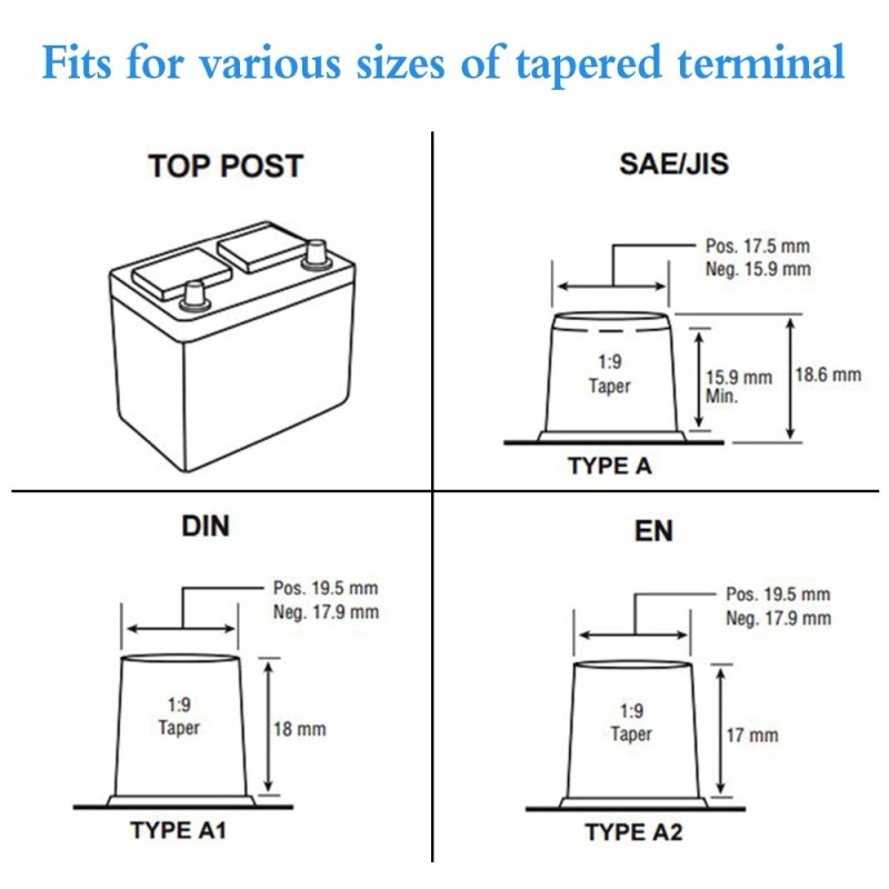 Vgate A6x2/0 AWG Gauge Lead-Acid Battery Terminals Clamp , for