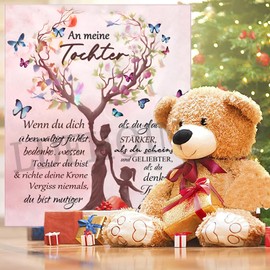 Kuscheldecke Flauschige an unsere Tochter von Eltern, Mama und Papa zu Tochter Kuscheldecke Flauschige Geschenk, Positiv Ermutigen Sie Ihre Tochter zur Liebe Geeignet Für Sofa Reisen(150×200cm)