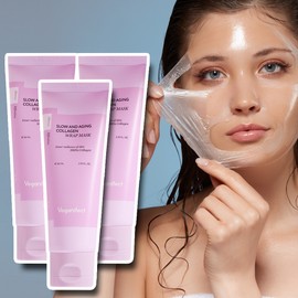 Vegan Effect Collagen Pack Water Glow Wrapping Mask 3pcs + Brush / 비건이펙트 콜라겐 팩 물광 랩핑 마스크 3개+브러쉬