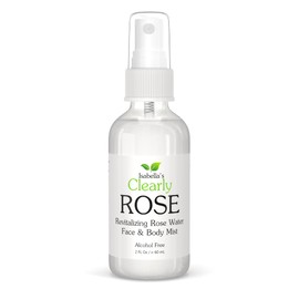 Isabella's Clearly Rose - 100% Pure Rose Petal Water Spray for Hydration, Body and Hair | Revitalizing Aromatherapy Mist | Alcohol-Free, No Additives, Glass Bottle, Made in USA (2 Oz)