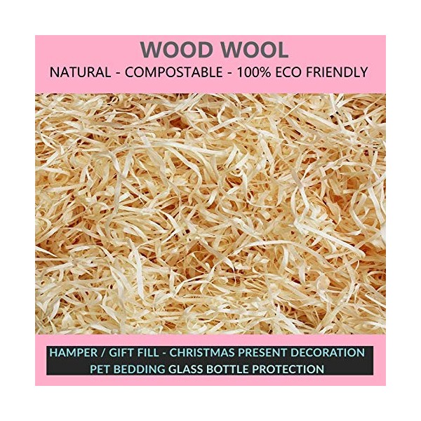 Wood Wool Packaging Hamper Fill Filling Gift Basket Shred WoodWool Pets (400g Wood Wool)