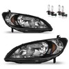 KarSpareHub Headlights Assembly W/Bulbs for 2004-2005 Honda Civic 2/4Door Headlamp
