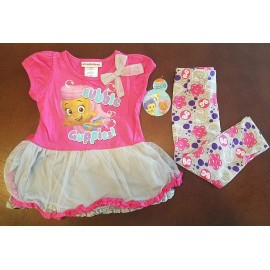 Bubble Guppies Molly Toddler Girl Pink Shirt & Gray Leggings Outfit Set New 3T