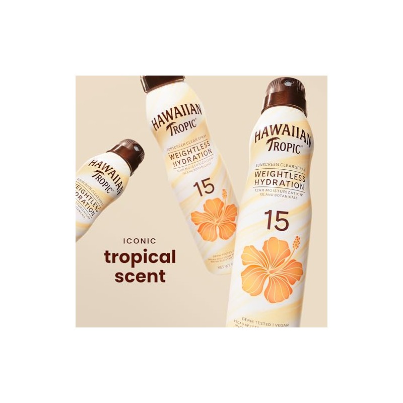 Hawaiian Tropic Protector solar en aerosol transparente de hidratación sin