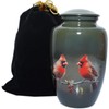 Rayan Decor Cardinal Birds Adult Cremation Urn for Human Ashes