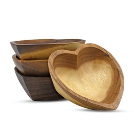 AeraVida Love of Nature Carved Heart Shaped Tamarind Tree Wooden Bowl | Modern Serving Bowl | Tamarind Wood Kitchen Decor | Handmade Bowl | Heart Shaped Bowl
