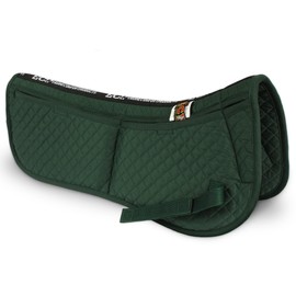 ECP Cotton Correction Half Saddle Pad - Memory Foam Pockets - Green