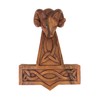 Aries Hammer Viking Thor Hammer Hand Carved Wooden Wall Art