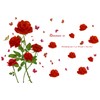 2 Sheets Romantic Red Roses Wall Decals 3D Rose Peony