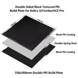 LANKEGU Double Sided Black PEI Building Plate for Anycubic Kobra 3, 3D Printer, Double Sided Textured PEI Print Bed Platform for Cobra 3, Cobra 3 Combo