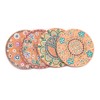 Shiwaki 4 Pack Diameter 4" Cork Round Coasters Set Reusable