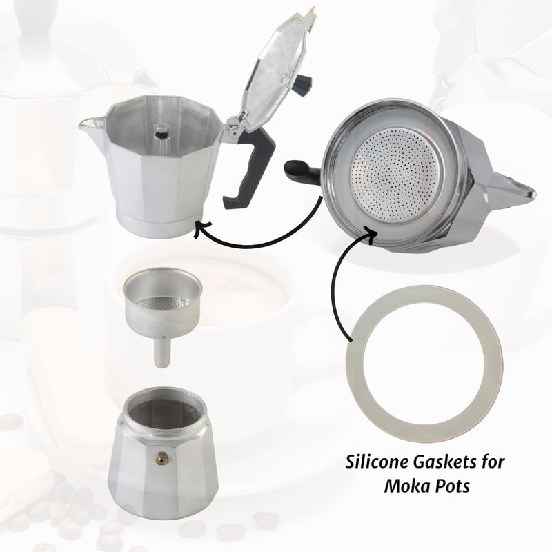 Teravan - Juntas de silicona compatibles con Bialetti Moka Express,