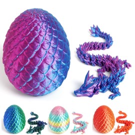 3D Printed Dragon in Egg, 3D Printed Animals, Surprise Dragon Egg with Dragon Inside,Flexible Joints Dragon Toy for Kids Adults, Gifts for Birthday, Christmas, Easter,Home Desk Decor