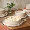 Gibson Elite Deerfield 16-Piece Stoneware Dinnerware Set – Cream White