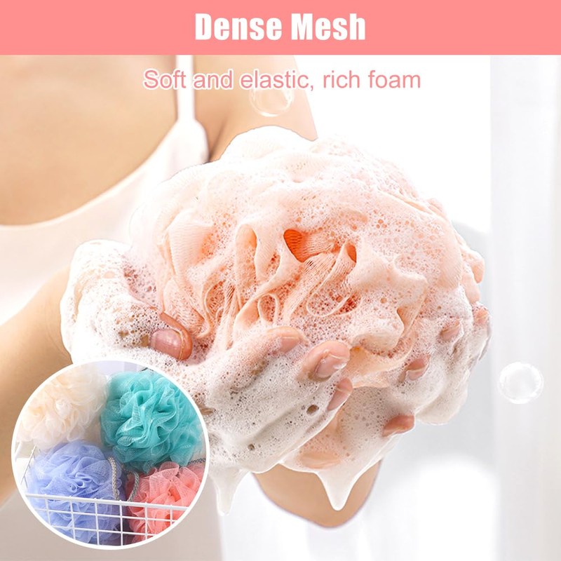 6 Stück Masche SchäumendDuschschwamm Körper, DuschschwäMme Weich Langlebig, Netz-Pouf Loofah,