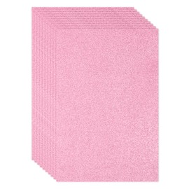 PATIKIL Pink Shiny EVA Glitter Foam Sheet 11 x 8 Inch 2mm Thick Sparkle EVA Glitter Felt for Crafts DIY Project, 10 Pcs