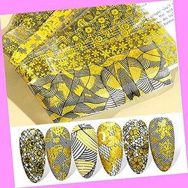 10pcs 20x4cm Chrysanthemum Daisy Glory Flower Nail Foil Transfer Sticker Xk3108 for Nails Design Nail Art Stickers Decals Supplies Manicure Tips Sticker Colorful for Nail Decorations