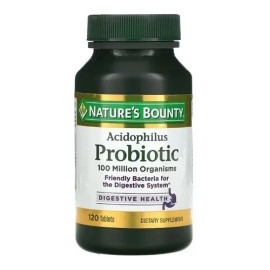 Nature’s Bounty Acidophilus 100 Millones UFC – Apoya la Salud Digestiva e Inmunológica, Sin Gluten ni Lácteos, Apto para Vegetarianos, 120 Tabletas