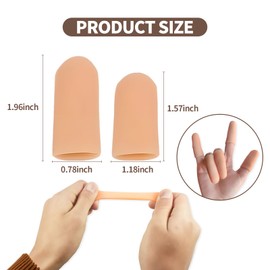 10PCS Silicone Finger Protectors Cots Thumb Protector - Waterproof Finger Protector for Cuts, Injuries & Crafting, Fingertip Protector Glove That Covers Thumb Finger Covers(Medium & Large, Nude)