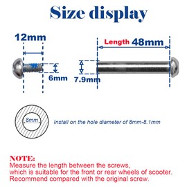 OTFAITP M8 Screws for 2-3-4-Wheel Kid Scoote Replacement Micro Mini Foldable Kick Scooter Kids Scooters Axles Repair