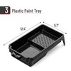Bates- 4 Inch Paint Tray, 3 Pack, Black, Plastic 4