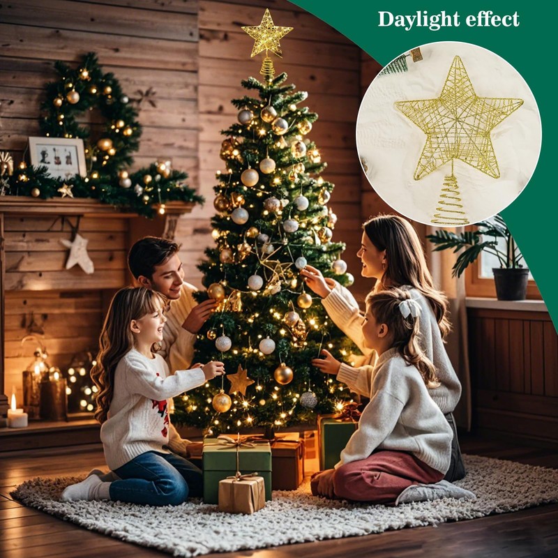 Christmas Tree Topper with 20 LEDs, Christmas Tree Topper Star,