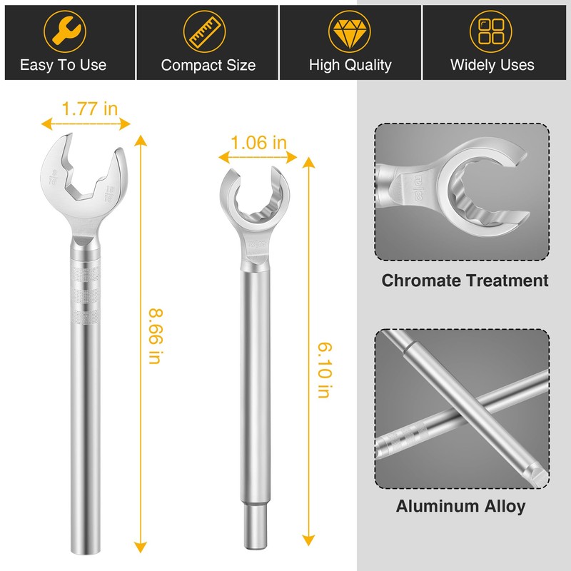 Gulfmew 2 in 1 Plumber Wrench for Faucet Valve, Angle