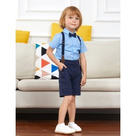 A&J DESIGN - Conjunto de tirantes para bebé y caballero, Azul, 3-6 Meses