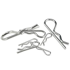 BGTXINGI 150pcs 6 Kind Zinc Plated R Shaped Clips Cotter Pins Assortment Kit Retaining Hairpin Fastener for Automotive Mechanics Small Engine Repair