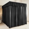 AIKASY Black Thickened Bed Canopy Curtains - Elegant Bedroom Decor