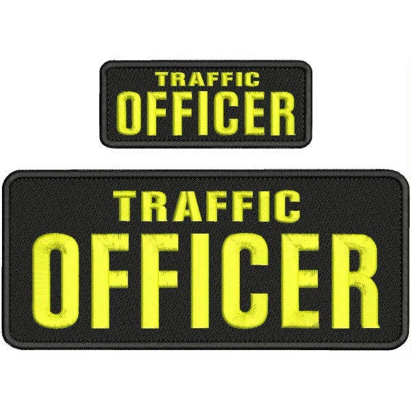 Traffic Officer EMBROIDERY PATCH 4X10 AND 2X5 HOOK ON BACK