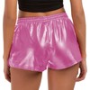 Tandisk Women's Yoga Hot Shorts Shiny Metallic Pants with Elastic