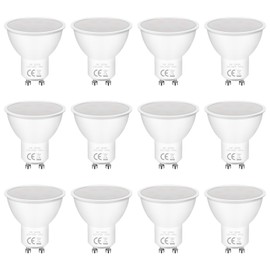 YIIFELL GU10 LED Kaltwei?em Lampe 5W 6000K 400 Lumen Glhbirnen,Ersetzt 50W Halogen Leuchtmittel,GU 10 LED Warmweiss Nicht Dimmbar,Kein Flackern,Abstrahlwinkel 120 Reflektorlampen,AC 220-240V,12 Stck