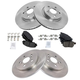 TRQ Front and Rear Brake Pad & Rotor Kit Brake Pads Brake Rotor Ceramic Compatible with 2009-2010 Pontiac Vibe 2014-2019 Toyota Corolla 2009-2013 Matrix