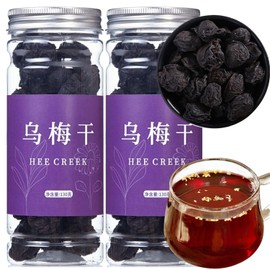 Hee Creek Dried Dark Plum 260g (130g*2)/9oz Dried Fruits Wu Mei Health Snack＆Fruit Tea Sour Plum Soup Chinese Herbal No Preservatives Vegan 烏梅 酸梅汤 乌梅干