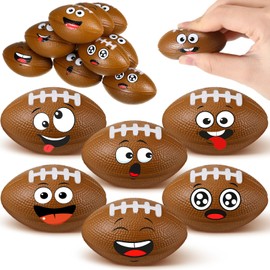 Arrowbash 12 Pcs Mini Face Stress Balls for Boys Girls Sport Stress Balls Funny Face Squeeze Balls Foam Balls for Stress and Anxiety Relief Balls for Party Favors Birthday Gift Decoration (Football)