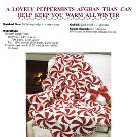 Unbranded Peppermint Candy Christmas Afghan Crochet Pattern Holiday Christmas Blanket