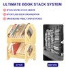 2 Pack Desktop Bookshelf, Stackable Book Organizer with Handle, Storage