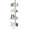 Takywep Corner Shower Caddy Tension Pole, 4-Tier Rustproof Bathroom Shelves