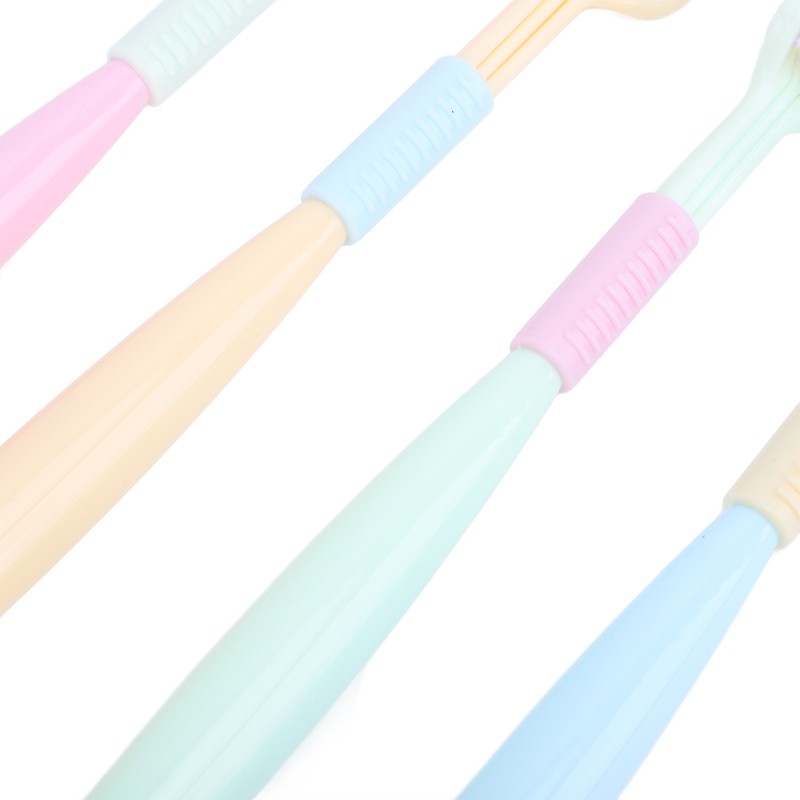 4pcs Three Sided Toothbrush Soft Bristles Three Head Teeth Cleaner