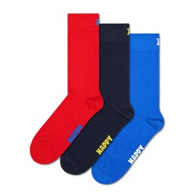 Happy Socks Solids Edition - Colourful Organic Cotton Socks - Plain Socks for Men and Women, 3-Pack Solid