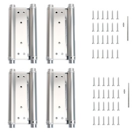 AnvFlik 8inch Double Action Spring Hinges, Self Closing Door Hinges for Cafe Saloon Pub Swinging Doors, 201 Stainless Steel, Including Pins and Screws, 4Pack