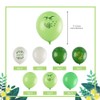 HAIOPS 12 Inch Dinosaur Balloons Dino Printed Green White Latex