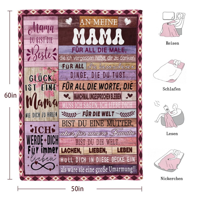 COZYCRIB Mum Blankets (Gift of Mother Purple, 150 x 130